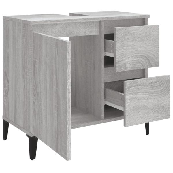 Badschrank Grau Sonoma 65x33x60 cm Holzwerkstoff