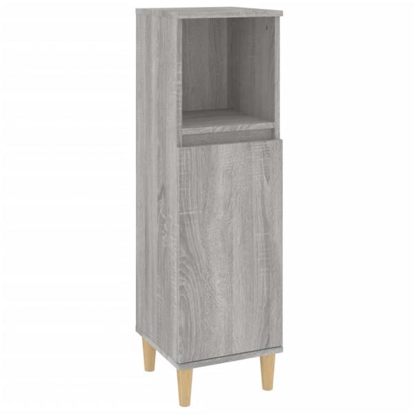 Badschrank Grau Sonoma 30x30x100 cm Holzwerkstoff