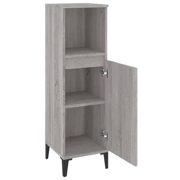 Badschrank Grau Sonoma 30x30x100 cm Holzwerkstoff