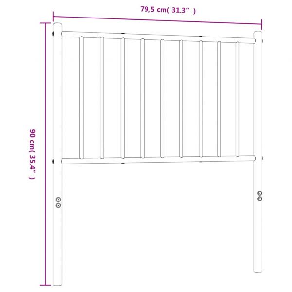 Kopfteil Metall Schwarz 75 cm