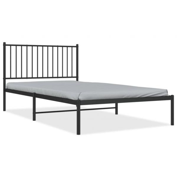 Bettgestell mit Kopfteil Metall Schwarz 107x203 cm