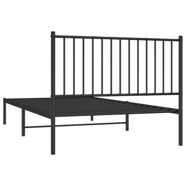 Bettgestell mit Kopfteil Metall Schwarz 107x203 cm