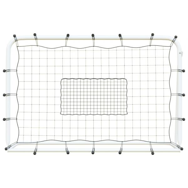 Fußball-Rebounder Weiß & Schwarz 184x61x123 cm Stahl & PE