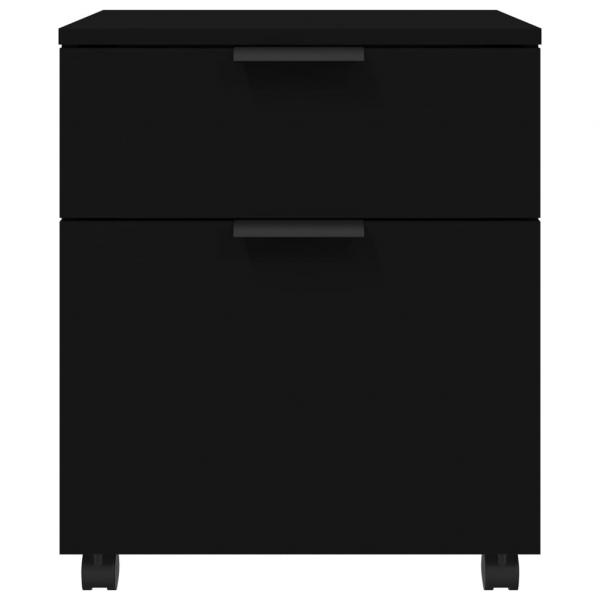 Mobiler Aktenschrank mit Rollen Schwarz 45x38x54 cm