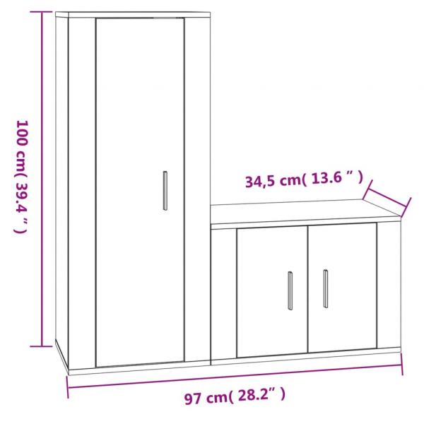 2-tlg. TV-Schrank-Set Schwarz Holzwerkstoff