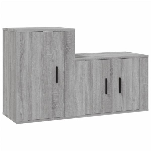 2-tlg. TV-Schrank-Set Grau Sonoma Holzwerkstoff