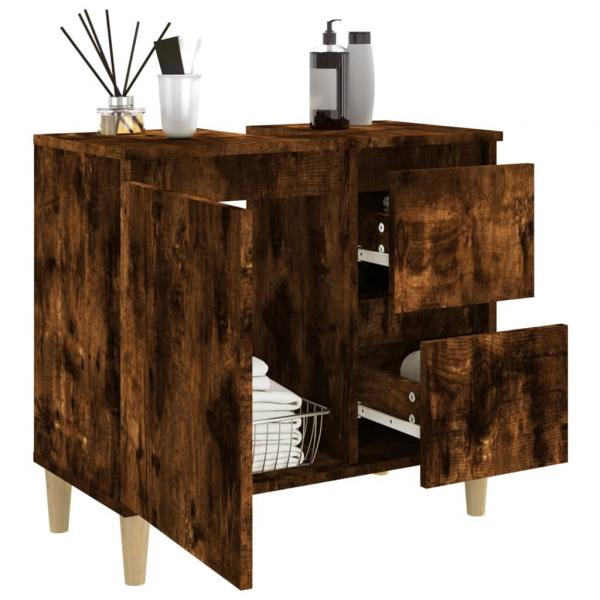 Badschrank Räuchereiche 65x33x60 cm Holzwerkstoff