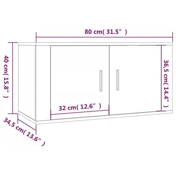 2-tlg. TV-Schrank-Set Räuchereiche Holzwerkstoff