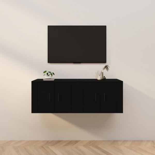 ARDEBO.de - TV-Wandschränke 2 Stk. Schwarz 57x34,5x40 cm