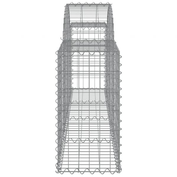 Gabionen mit Hochbogen 8 Stk. 200x30x60/80 cm Verzinktes Eisen