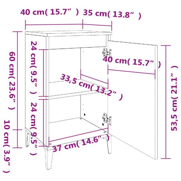 Nachttisch Braun Eichen-Optik 40x35x70 cm Holzwerkstoff