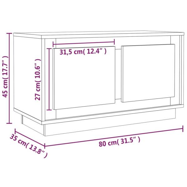 TV-Schrank Weiß 80x35x45 cm Holzwerkstoff