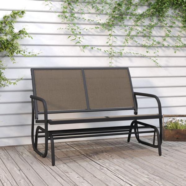 ARDEBO.de - Garten-Schaukelbank Braun 120,5x76x86,5 cm Textilen & Stahl