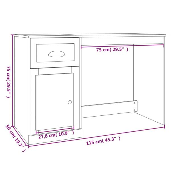 Schreibtisch mit Schublade Räuchereiche 115x50x75cm