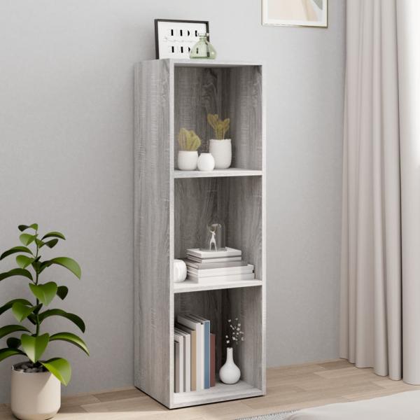 ARDEBO.de - Bücherschrank/TV-Schrank Grau Sonoma 36x30x114 cm Holzwerkstoff