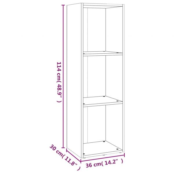 Bücherschrank/TV-Schrank Grau Sonoma 36x30x114 cm Holzwerkstoff