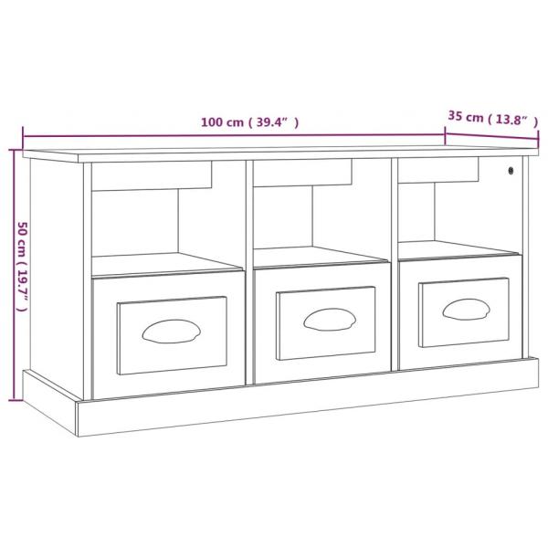 TV-Schrank Weiß 100x35x50 cm Holzwerkstoff