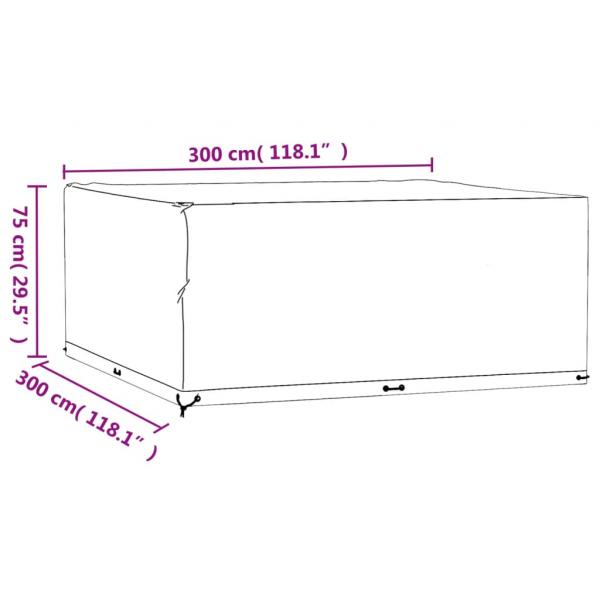 Gartenmöbel-Abdeckung 16 Ösen 300x300x75 cm Quadratisch