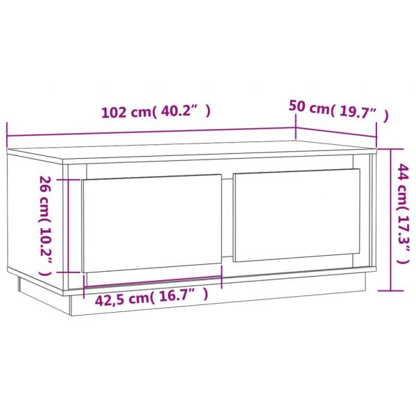 Couchtisch Schwarz 102x50x44 cm Holzwerkstoff