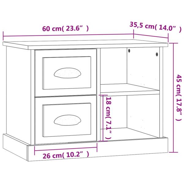 Nachttisch Betongrau 60x35,5x45 cm