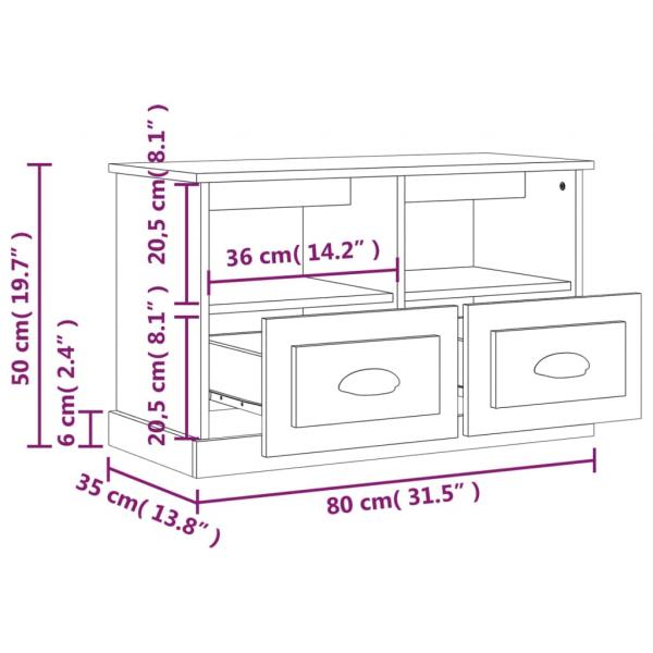 TV-Schrank Betongrau 80x35x50 cm Holzwerkstoff