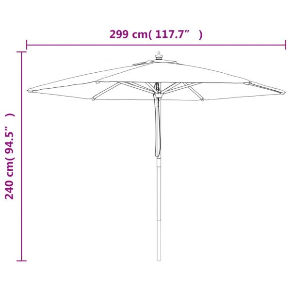 Sonnenschirm mit Holzmast Anthrazit 299x240 cm