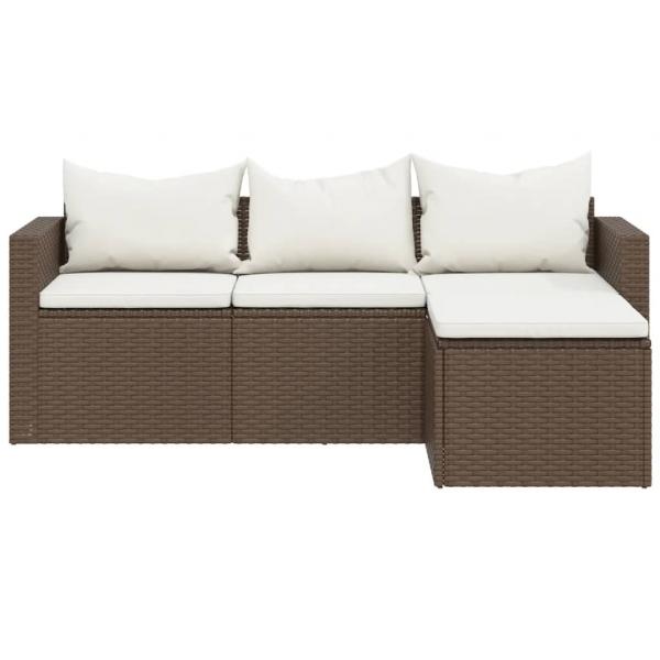 Garten-Lounge-Set Braun Poly Rattan