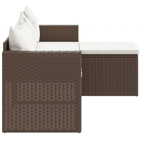 Garten-Lounge-Set Braun Poly Rattan