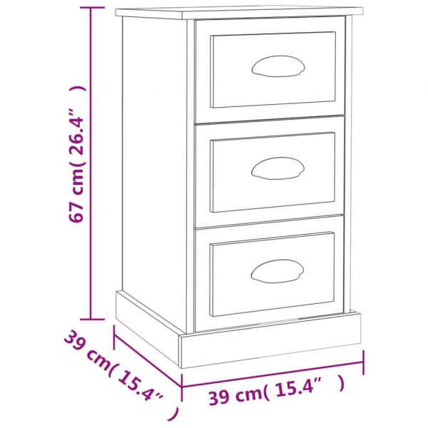 Nachttisch Betongrau 39x39x67 cm Holzwerkstoff