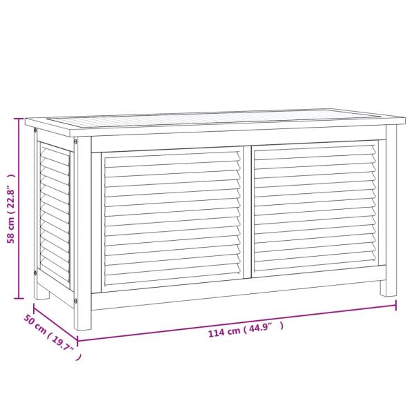 Gartenbox mit Beutel 114x50x58 cm Massivholz Teak