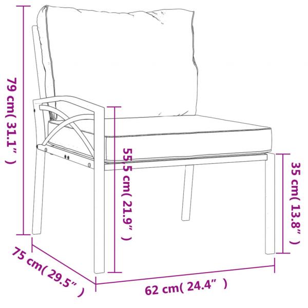 6-tlg. Garten-Lounge-Set mit Sandfarbigen Kissen Stahl