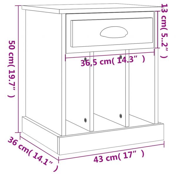 Nachttisch Braun Eichen-Optik 43x36x50 cm