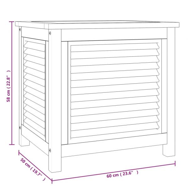 Gartenbox mit Beutel 60x50x58 cm Massivholz Teak