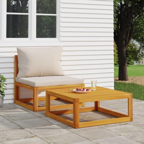 ARDEBO.de - 2-tlg. Garten-Sofa-Set mit Kissen Massivholz Akazie