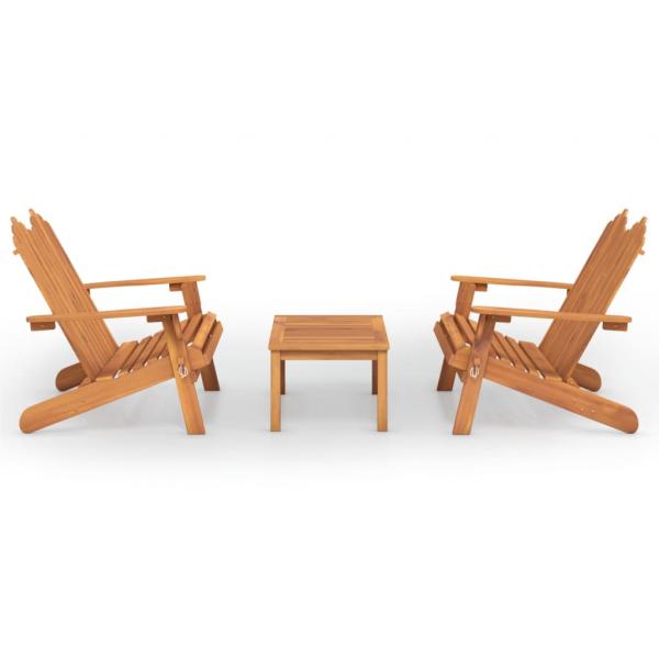 3-tlg. Garten-Lounge-Set Adirondack Massivholz Akazie