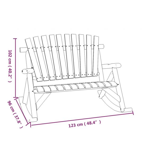 Garten-Schaukelbank 2-Sitzer 123x96x102 cm Massivholz Fichte