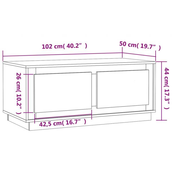 Couchtisch Grau Sonoma 102x50x44 cm Holzwerkstoff