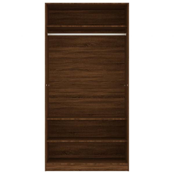 Kleiderschrank Braun Eiche-Optik 100x50x200 cm Holzwerkstoff