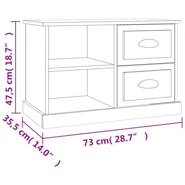 TV-Schrank Hochglanz-Weiß 73x35,5x47,5 cm Holzwerkstoff