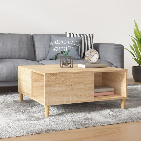 ARDEBO.de - Couchtisch Sonoma-Eiche 80x80x36,5 cm Holzwerkstoff