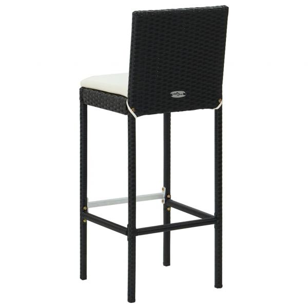 Barhocker mit Kissen 6 Stk. Schwarz Poly Rattan