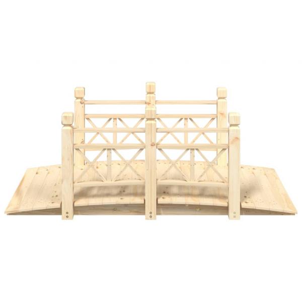 Gartenbrücke mit Geländer 150x67x56 cm Massivholz Fichte