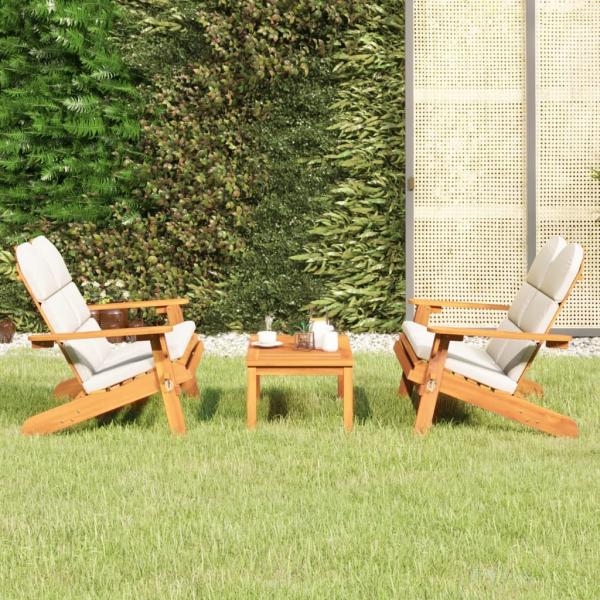 ARDEBO.de - 3-tlg. Garten-Lounge-Set Adirondack Massivholz Akazie