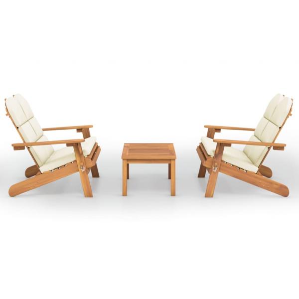 3-tlg. Garten-Lounge-Set Adirondack Massivholz Akazie