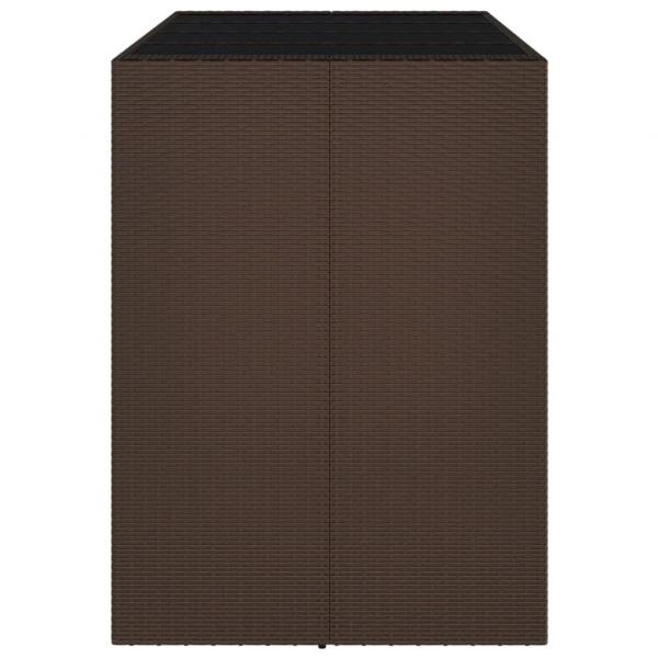 Bartisch mit Glasplatte Braun 145x80x110 cm Poly Rattan