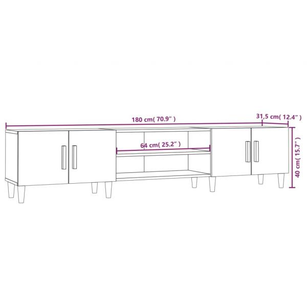 TV-Schrank Betongrau 180x31,5x40 cm Holzwerkstoff