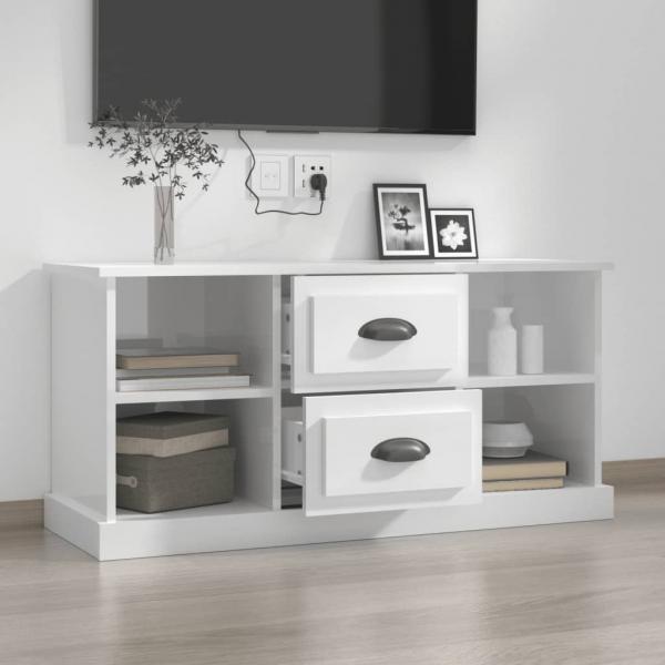 TV-Schrank Hochglanz-Weiß 99,5x35,5x48 cm Holzwerkstoff