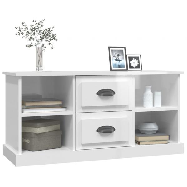 TV-Schrank Hochglanz-Weiß 99,5x35,5x48 cm Holzwerkstoff