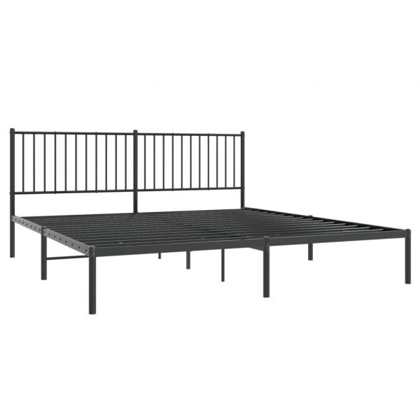 Bettgestell mit Kopfteil Metall Schwarz 183x213 cm