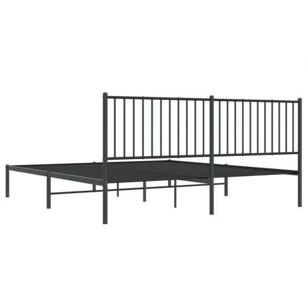 Bettgestell mit Kopfteil Metall Schwarz 183x213 cm